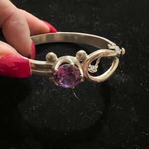 925 STERLING SILVER VINTAGE HEAVY GEMSTONE BRACELET